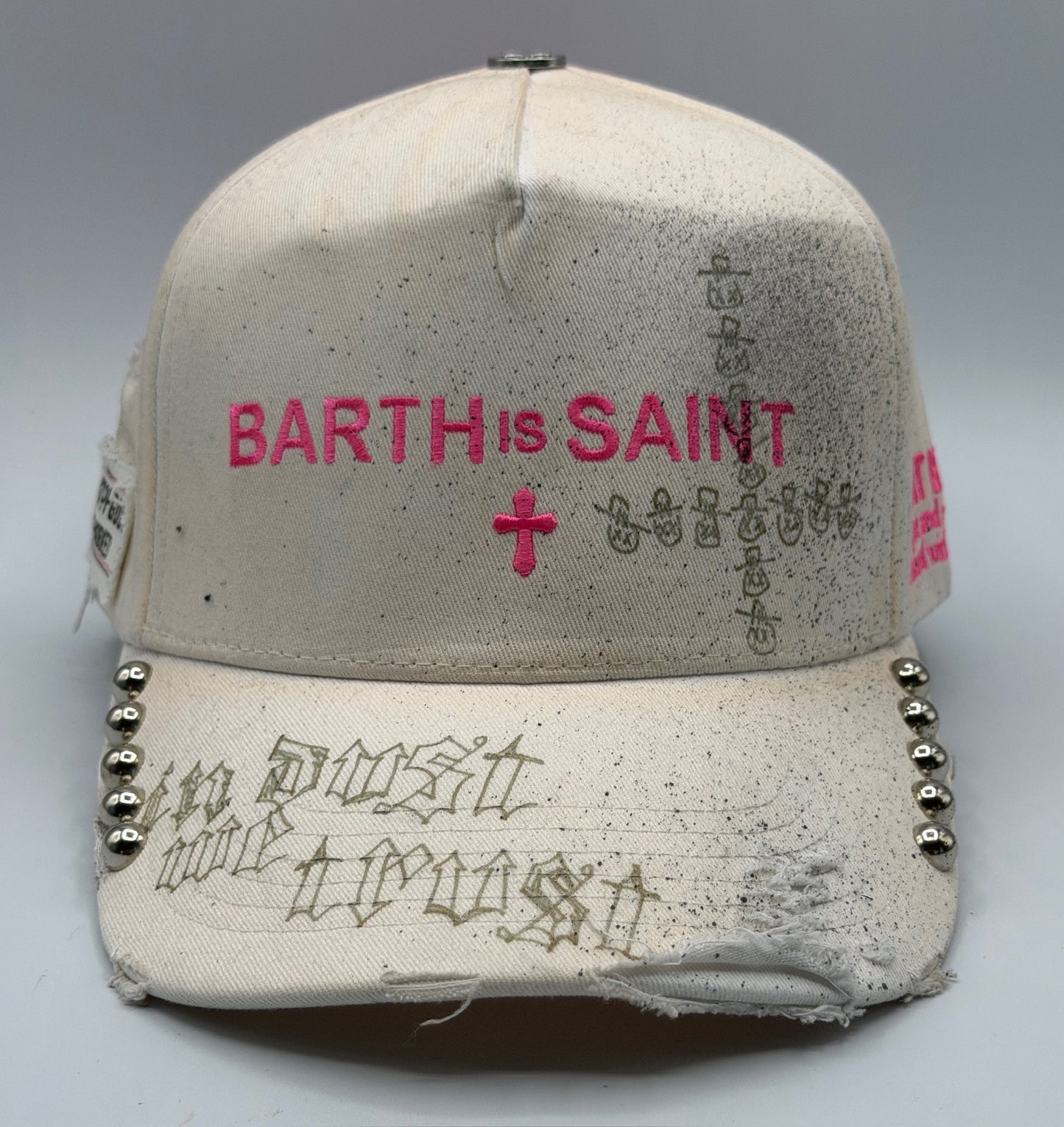 Dust of Gods White/Pink Trucker Cap