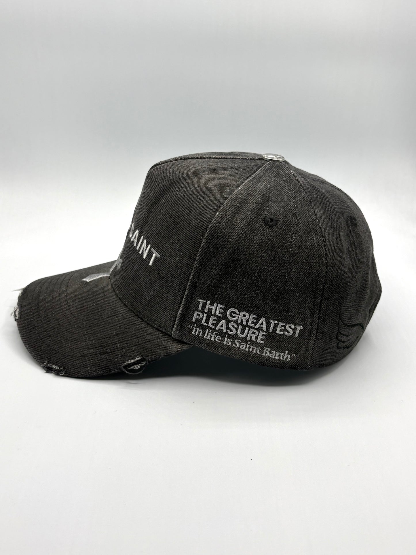 Black Denim Silver Trucker Cap