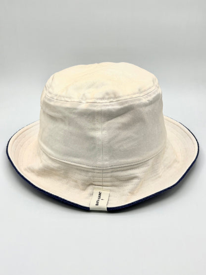 Reversible Off White Navy Bucket Hat