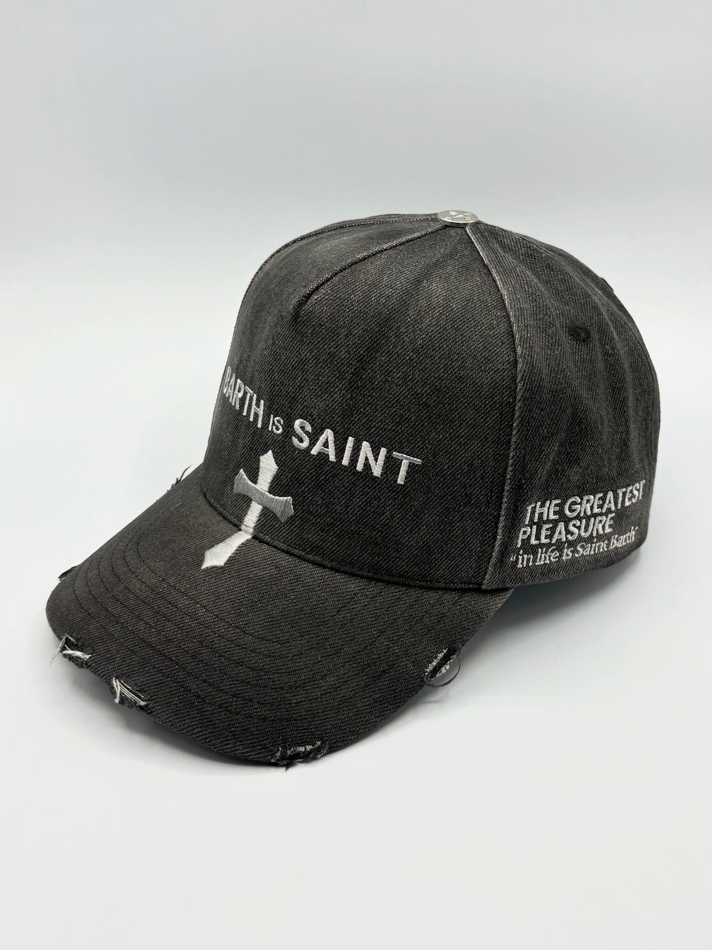Black Denim Silver Trucker Cap