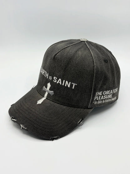 Black Denim Silver Trucker Cap
