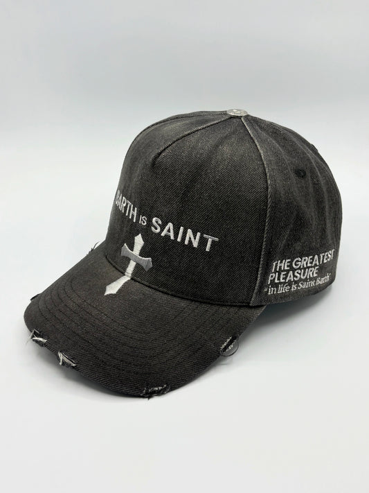 Black Denim Silver Trucker Cap