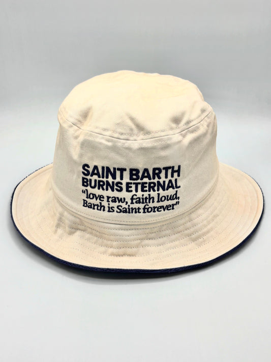 Reversible Off White Navy Bucket Hat